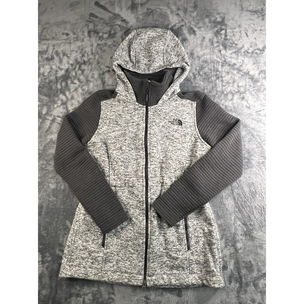 The North Face Indie Hoodie Parka Jacket Womens SM Gray Fleece Full Zip NF00CTQ1